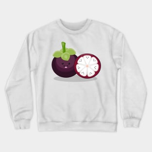 Cute purple mangosteen kawaii cartoon Crewneck Sweatshirt